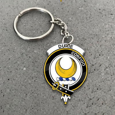 Clan Durie Tartan Crest Keychain