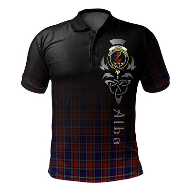 Clan Clark Red Tartan Polo Shirt - Alba Celtic Style