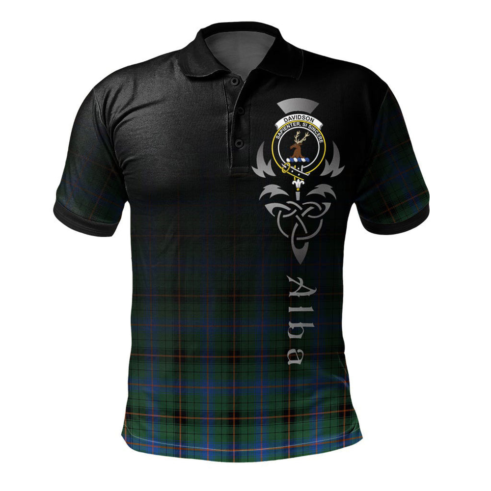Clan Davidson Ancient Tartan Polo Shirt - Alba Celtic Style ZR23 Davidson Ancient Tartan Tartan Polo   