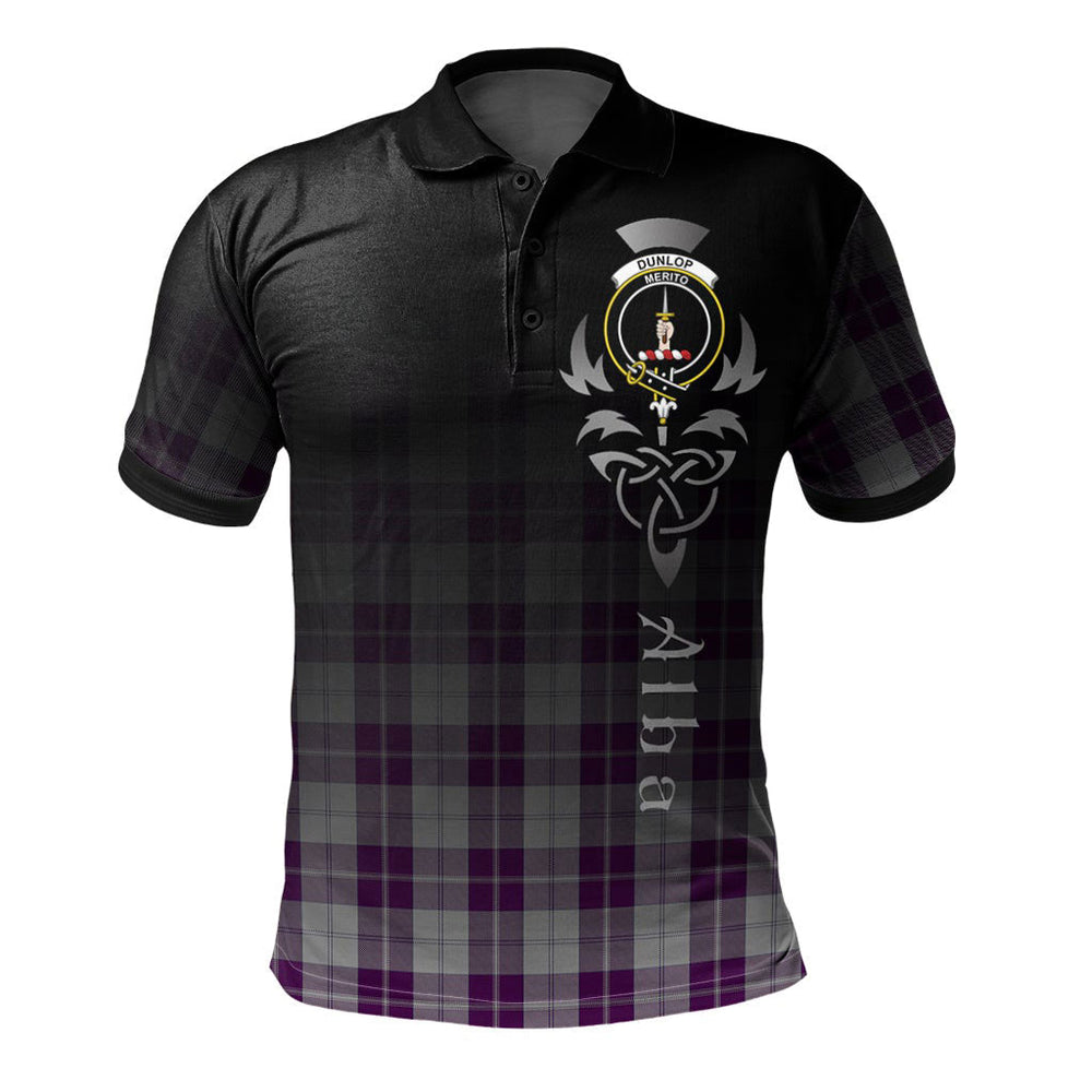 Clan Dunlop Dress Tartan Polo Shirt - Alba Celtic Style IW36 Dunlop Dress Tartan Tartan Polo   