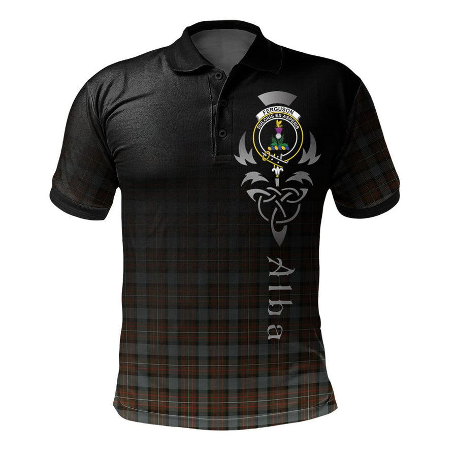 Clan Ferguson Weathered Tartan Polo Shirt - Alba Celtic Style QD78 Ferguson Weathered Tartan Tartan Polo   
