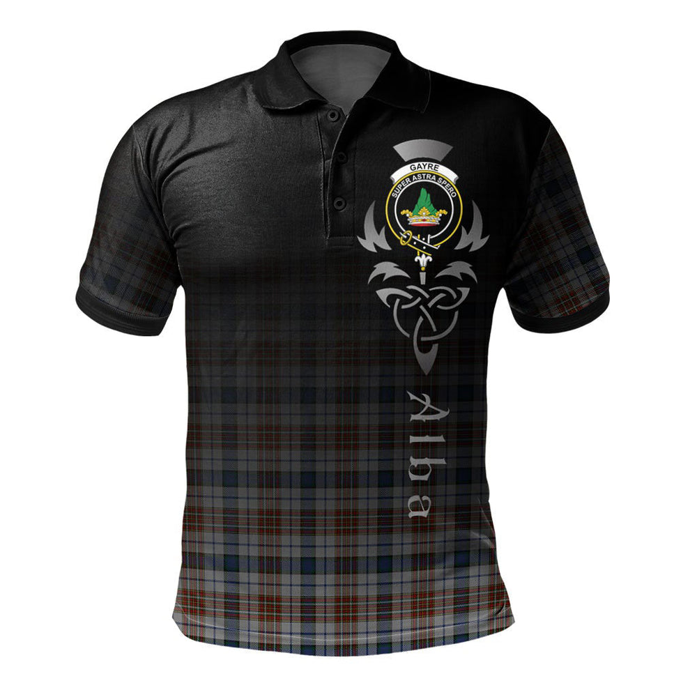 Clan Gayre Arisaidh Tartan Polo Shirt - Alba Celtic Style TQ11 Gayre Arisaidh Tartan Tartan Polo   