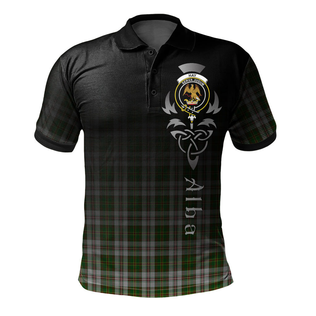 Clan Hay White Dress Tartan Polo Shirt - Alba Celtic Style BK74 Hay White Dress Tartan Tartan Polo   