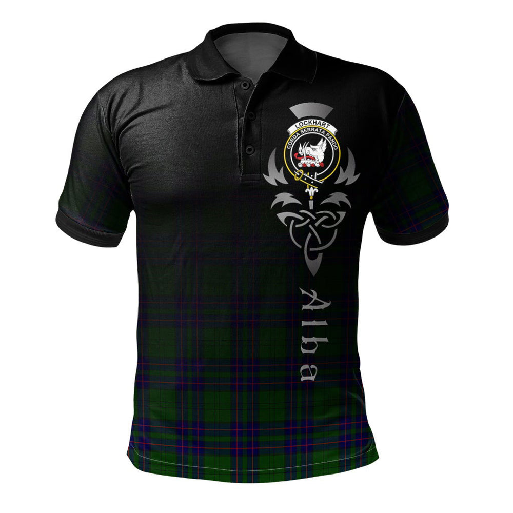 Clan Lockhart Modern Tartan Polo Shirt - Alba Celtic Style VE85 Lockhart Modern Tartan Tartan Polo   