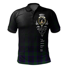 Clan Lumsden Green Tartan Polo Shirt - Alba Celtic Style ZO87 Lumsden Green Tartan Tartan Polo   