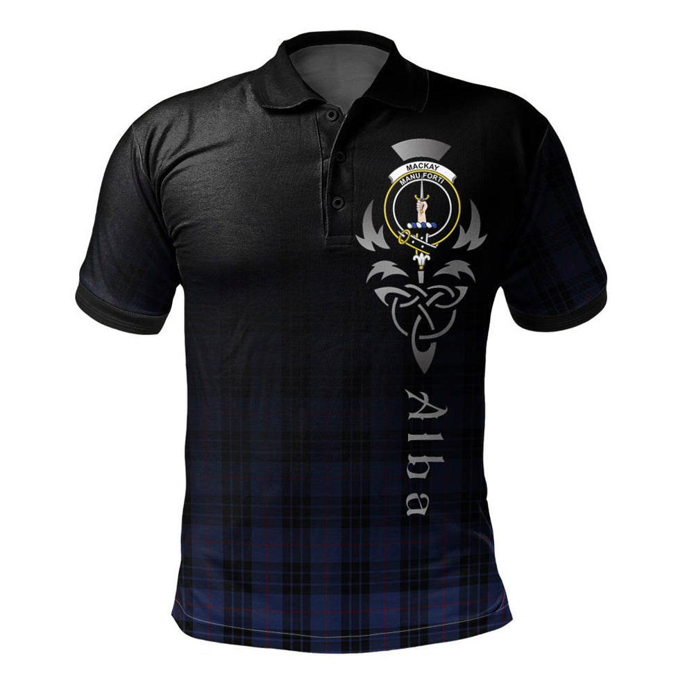 Clan MacKay Blue 02 Tartan Polo Shirt - Alba Celtic Style BB18 MacKay Blue 02 Tartan Tartan Polo   