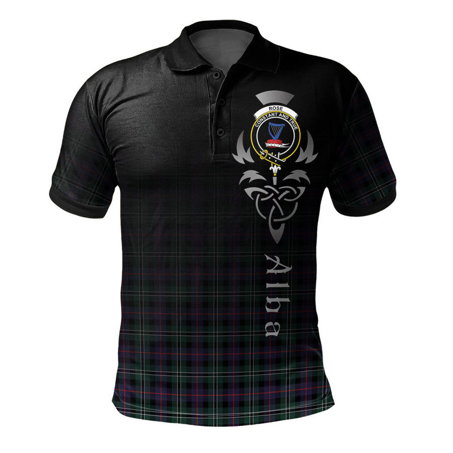 Clan Rose Hunting Modern Tartan Polo Shirt - Alba Celtic Style JM78 Rose Hunting Modern Tartan Tartan Polo   