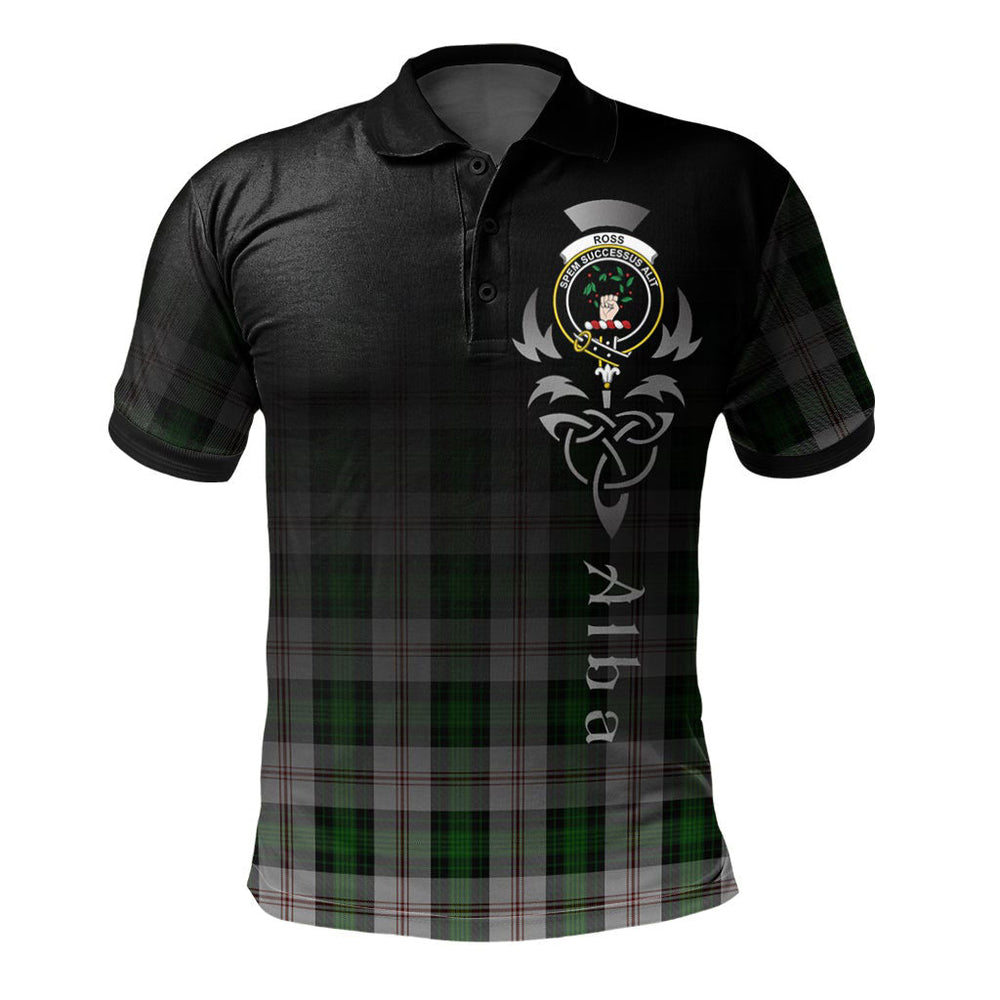 Clan Ross Arisaid Tartan Polo Shirt - Alba Celtic Style CB67 Ross Arisaid Tartan Tartan Polo   