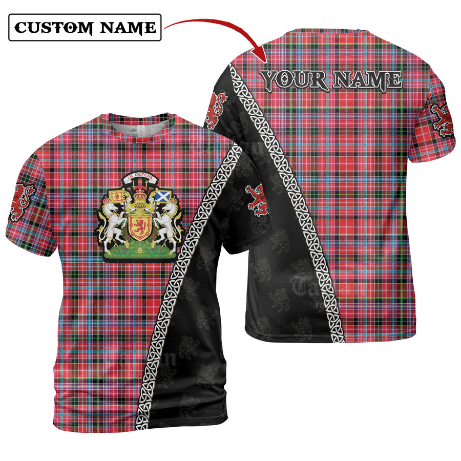 Aberdeen District Tartan Shirt with Scotland Coat of Arms & Custom Name OB79