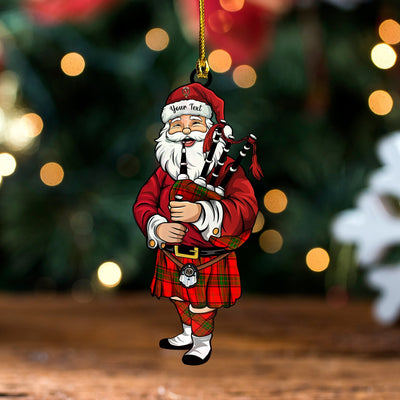 Personalized Clan Adair Clan Crest Tartan Santa Ornament – Custom Acrylic Christmas Decoration