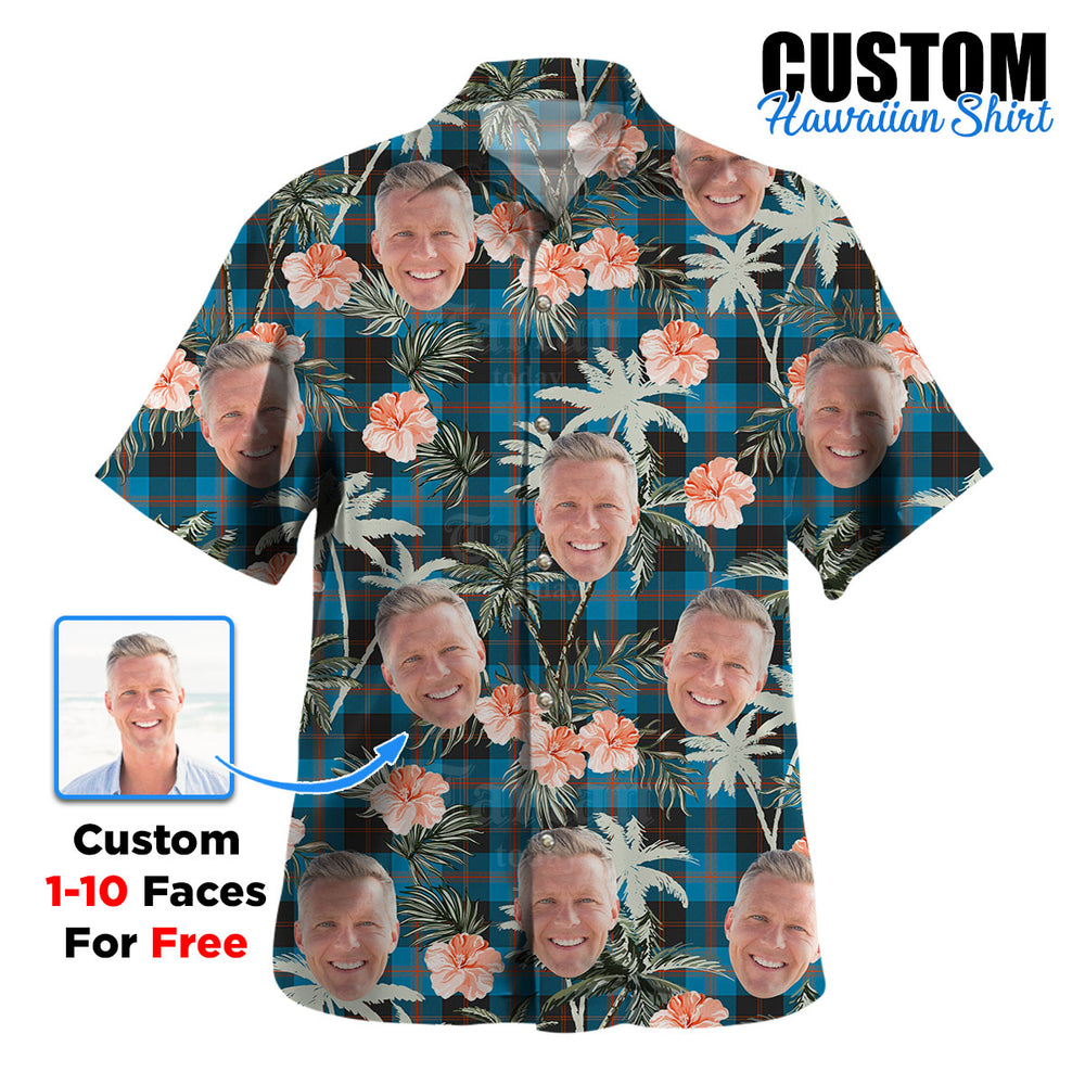 Clan Angus Ancient Tartan Custom Face Hawaiian Shirt – Unisex Gift for Family Members, Summer Party SE55 Angus Ancient Tartan Tartan Hawaii Shirt