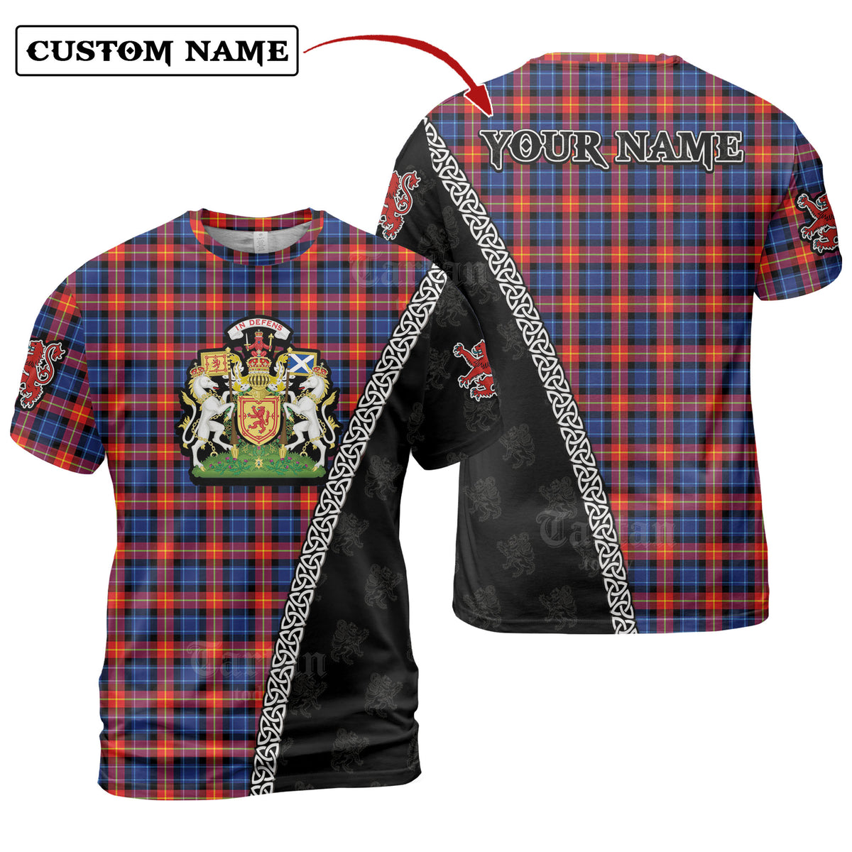 Anstruther Tartan Shirt with Scotland Coat of Arms & Custom Name QL26