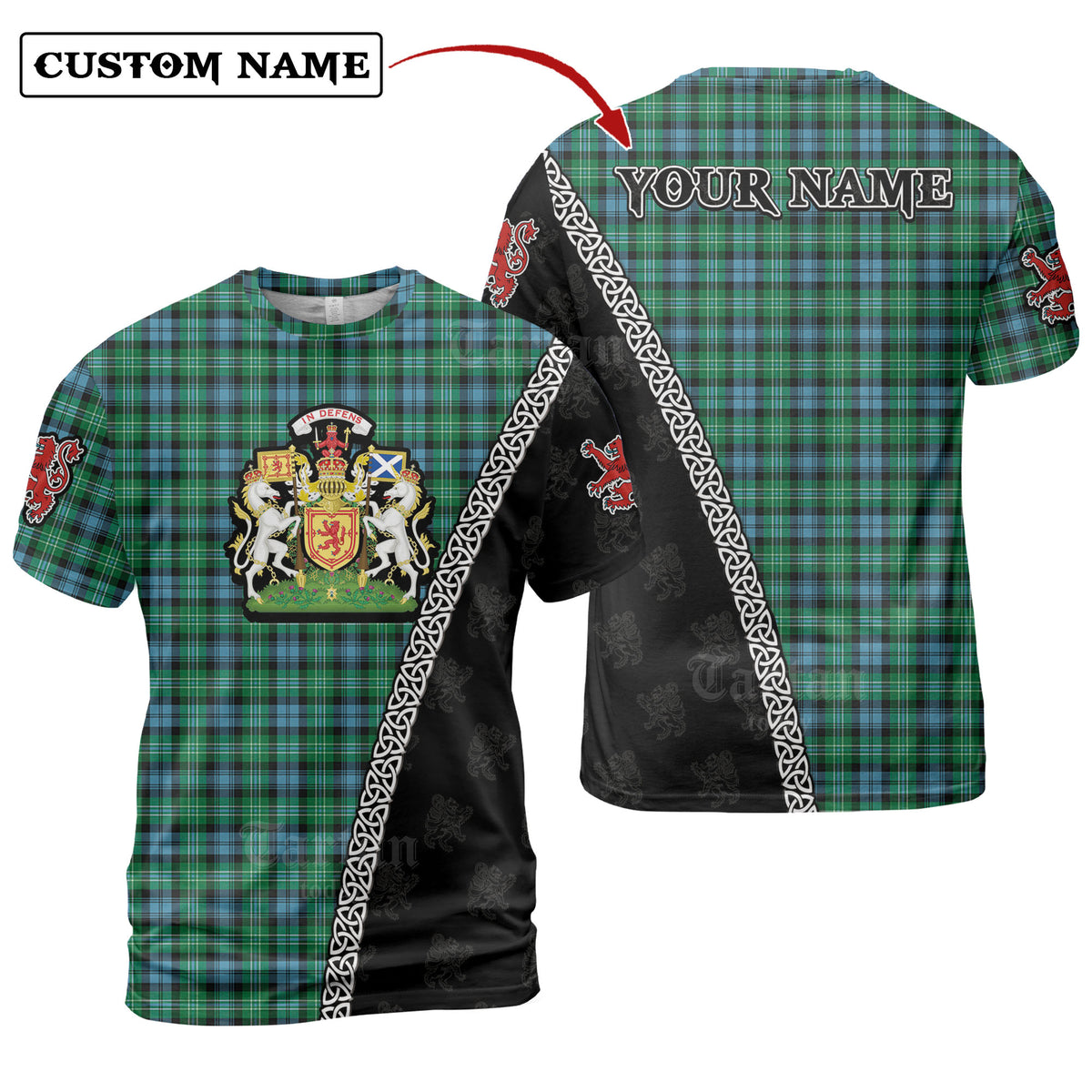 Arbuthnot Ancient Tartan Shirt with Scotland Coat of Arms & Custom Name SZ88