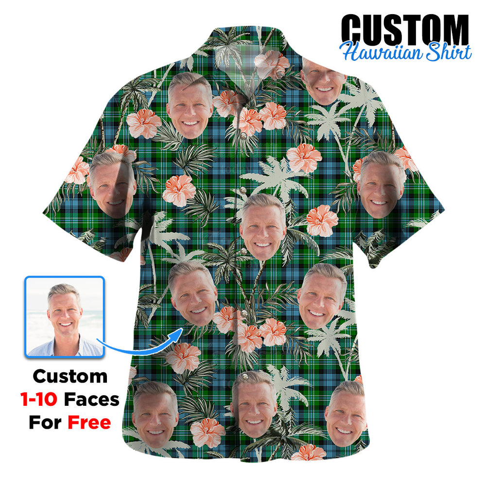 Clan Arbuthnot Ancient Tartan Custom Face Hawaiian Shirt – Unisex Gift for Family Members, Summer Party OH52 Arbuthnot Ancient Tartan Tartan Hawaii Shirt