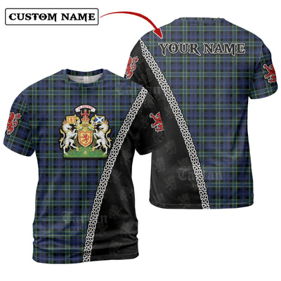 Personalized Clan Arbuthnot Modern Tartan Shirt with Scotland Coat of Arms & Custom Name