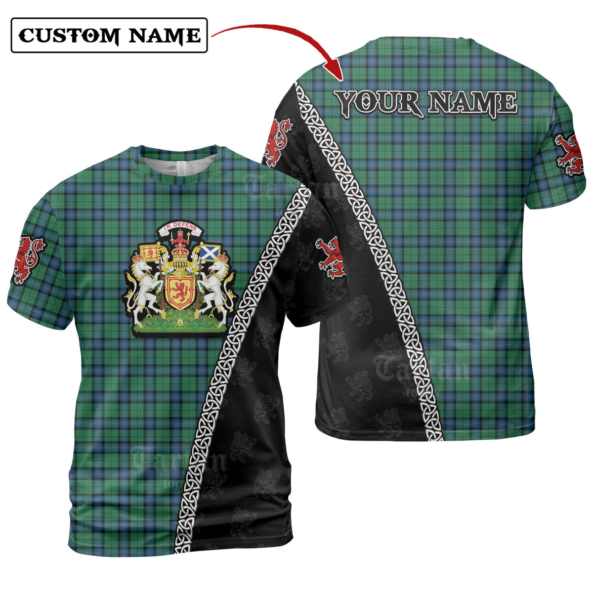 Armstrong Ancient Tartan Shirt with Scotland Coat of Arms & Custom Name AV39