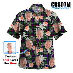 Clan Armstrong Modern Tartan Custom Face Hawaiian Shirt – Unisex Gift for Family Members, Summer Party OM96 Armstrong Modern Tartan Tartan Hawaii Shirt
