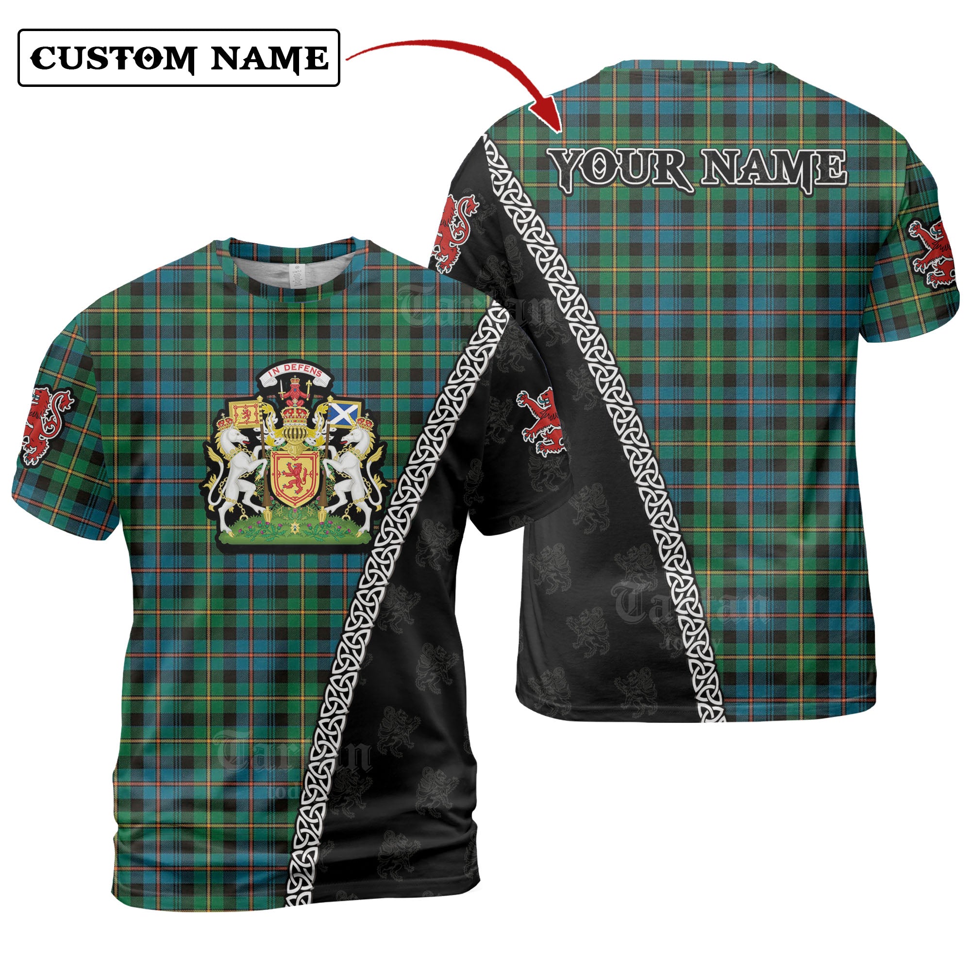 Baillie Ancient Tartan Shirt with Scotland Coat of Arms & Custom Name QA59