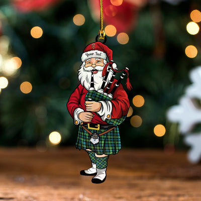Personalized Clan Baillie of Polkemmet Ancient Clan Crest Tartan Santa Ornament – Custom Acrylic Christmas Decoration BY80