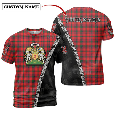 Personalized Clan Bain Tartan Shirt with Scotland Coat of Arms & Custom Name