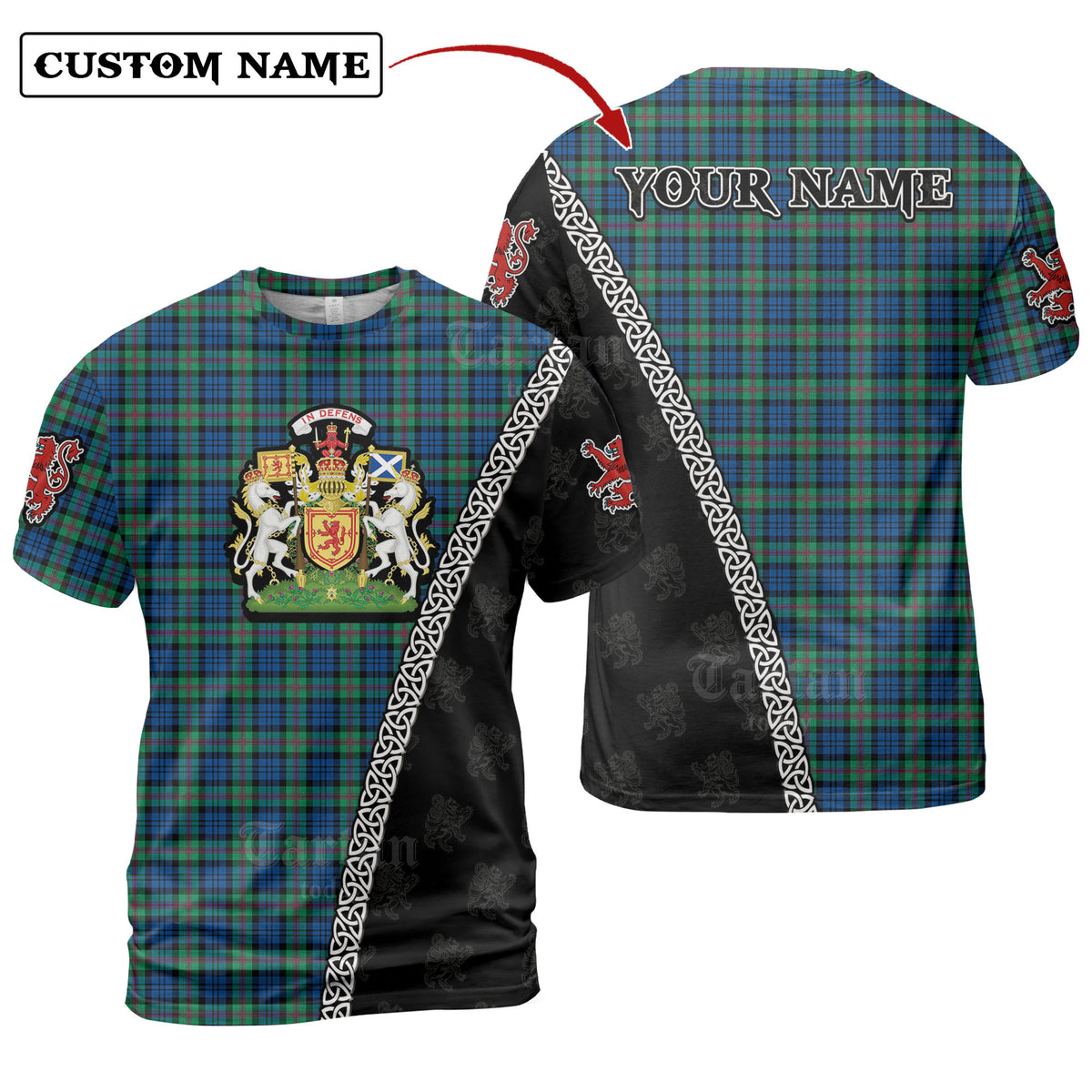 Baird Ancient Tartan Shirt with Scotland Coat of Arms & Custom Name XX20