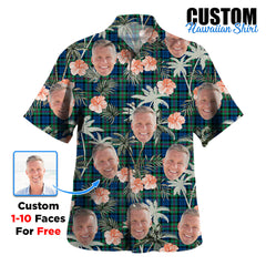 Clan Baird Ancient Tartan Custom Face Hawaiian Shirt – Unisex Gift for Family Members, Summer Party PQ34 Baird Ancient Tartan Tartan Hawaii Shirt