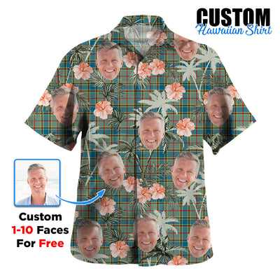 Clan Balfour Blue Tartan Custom Face Hawaiian Shirt – Unisex Gift for Family Members, Summer Party