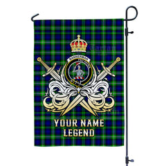 Custom Name Clan Bannerman Tartan Garden Flag with Clan Crest and the Golden Sword of Courageous Legacy UF72