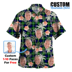Clan Bannerman Tartan Custom Face Hawaiian Shirt – Unisex Gift for Family Members, Summer Party AQ98 Bannerman Tartan Tartan Hawaii Shirt