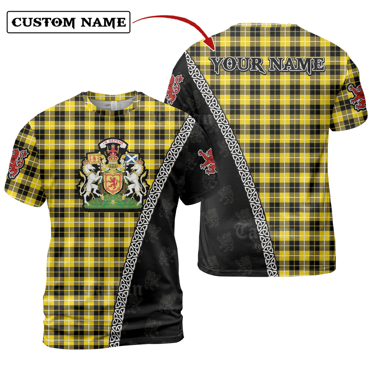 Barclay Dress Modern Tartan Shirt with Scotland Coat of Arms & Custom Name AE71
