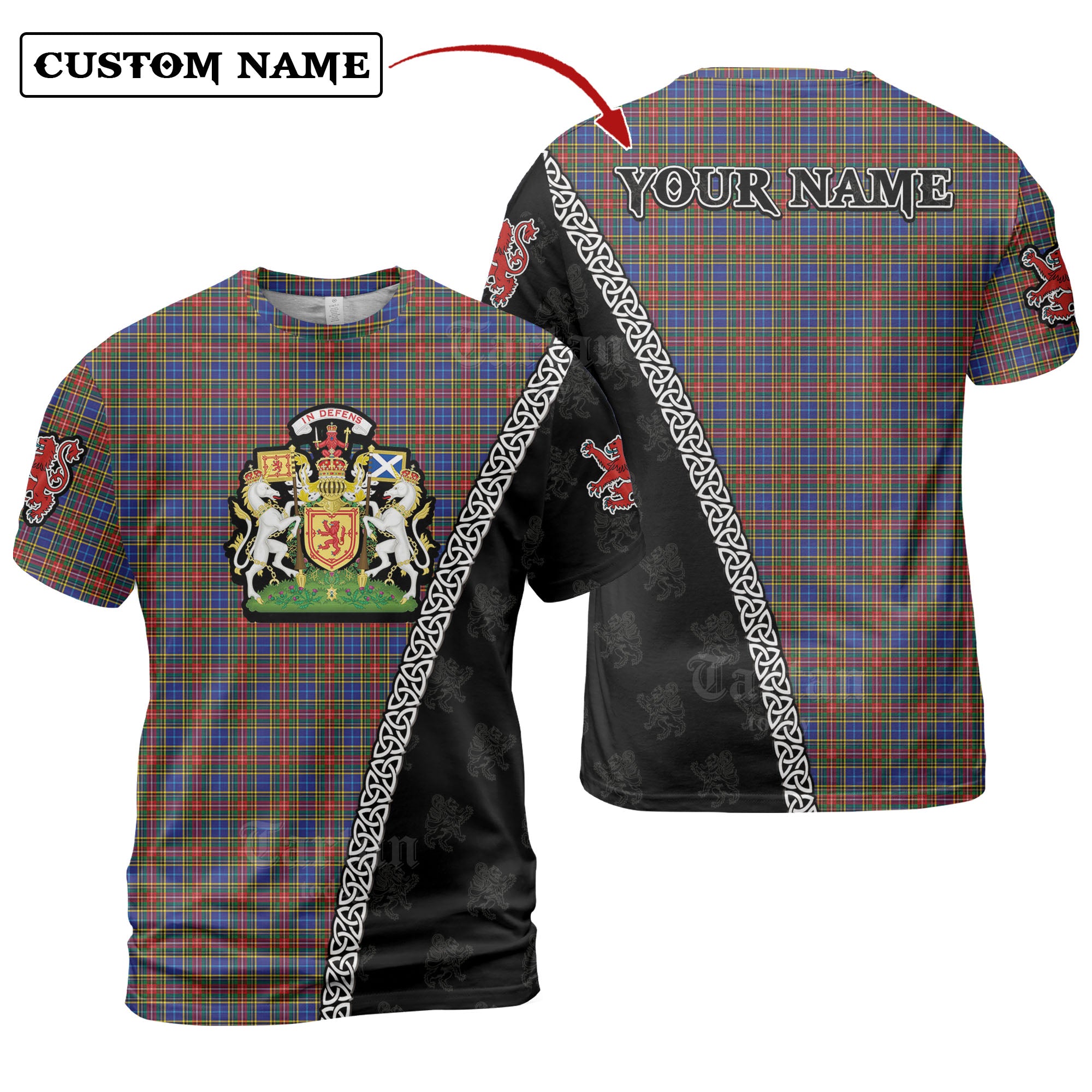 Bethune Tartan Shirt with Scotland Coat of Arms & Custom Name BH53