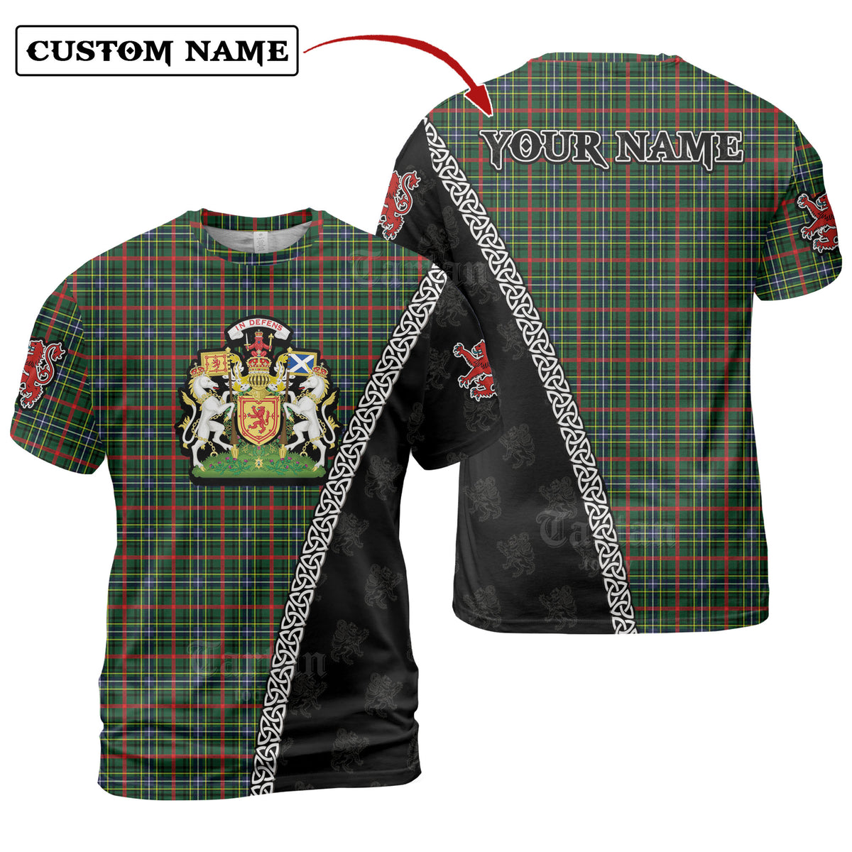 Bisset Tartan Shirt with Scotland Coat of Arms & Custom Name PO84