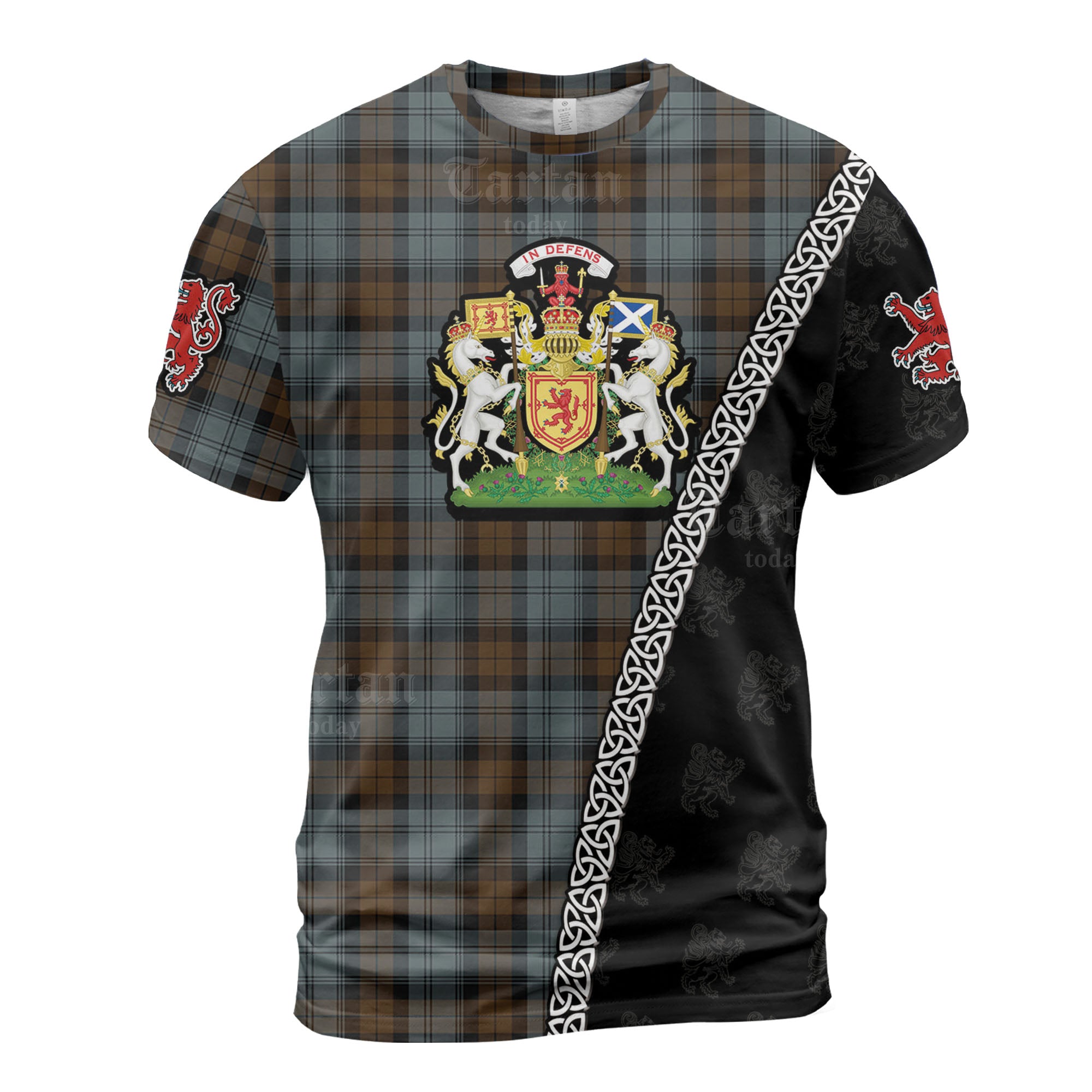 Personalized Clan Blackwatch Weathered Tartan Shirt with Scotland Coat of Arms & Custom Name CR10