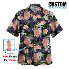 Clan Blair Modern Tartan Custom Face Hawaiian Shirt – Unisex Gift for Family Members, Summer Party SC39 Blair Modern Tartan Tartan Hawaii Shirt