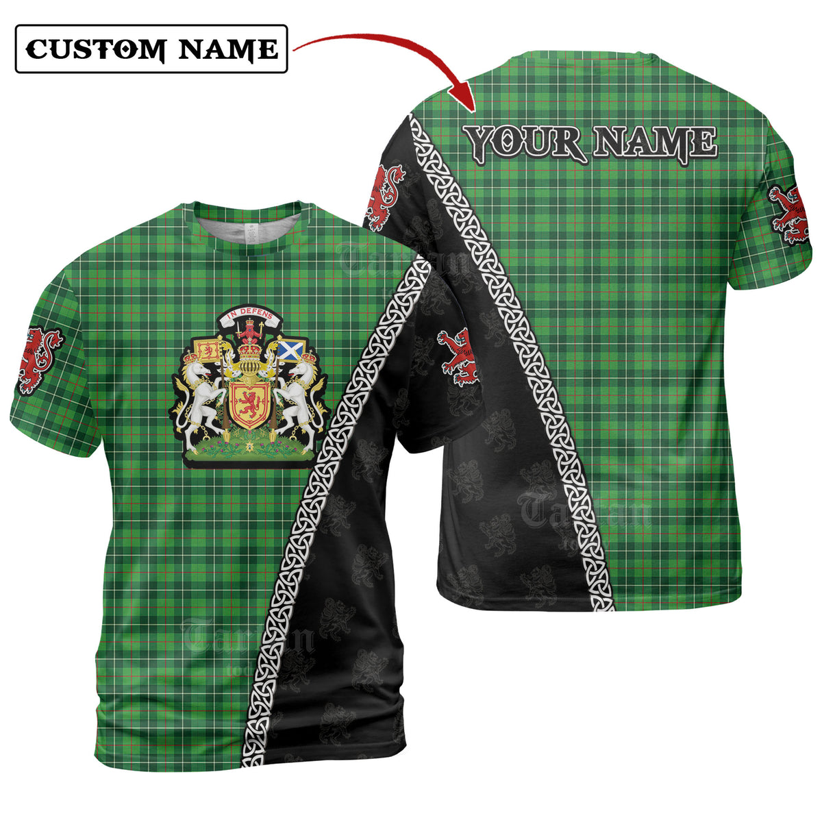 Blane 1 Tartan Shirt with Scotland Coat of Arms & Custom Name QA81