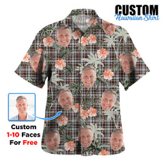 Clan Borthwick Tartan Custom Face Hawaiian Shirt – Unisex Gift for Family Members, Summer Party CI73 Borthwick Tartan Tartan Hawaii Shirt