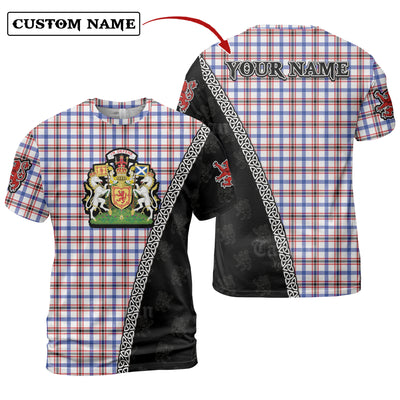 Personalized Clan Boswell Modern Tartan Shirt with Scotland Coat of Arms & Custom Name