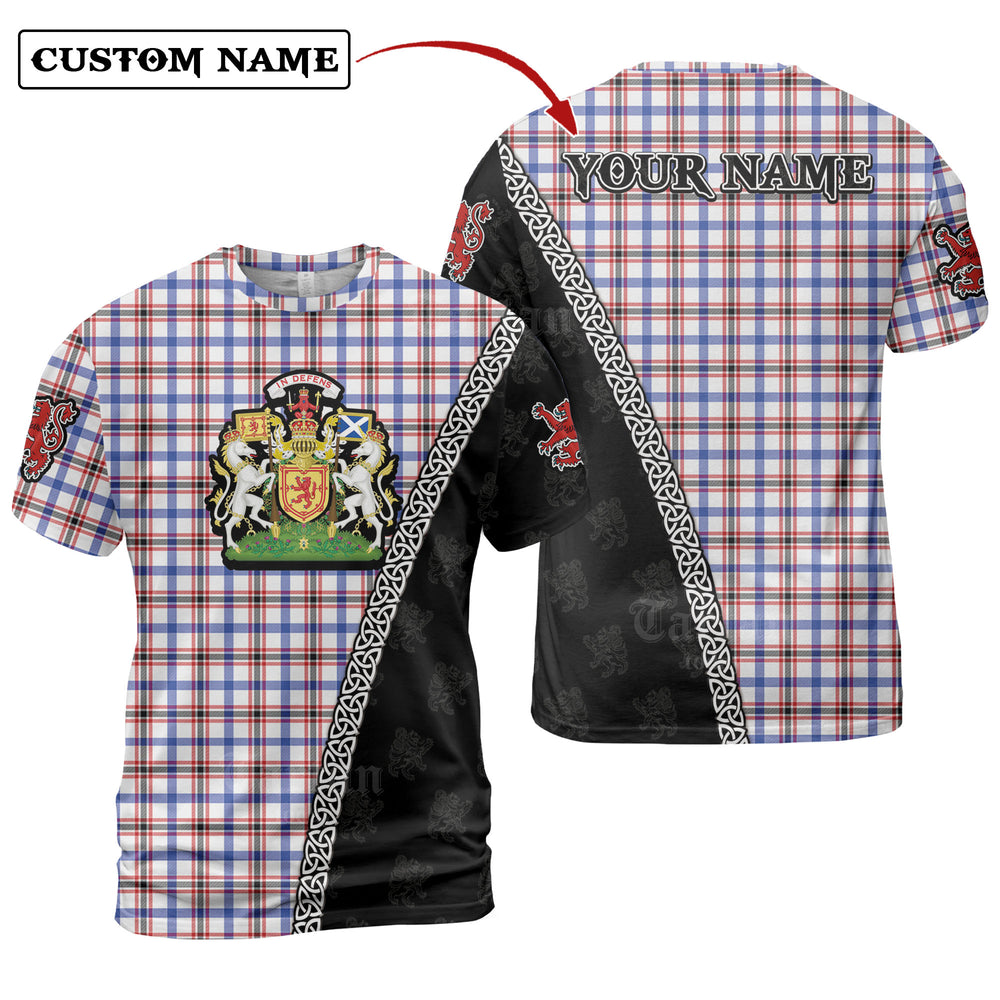 Boswell Modern Tartan Shirt with Scotland Coat of Arms & Custom Name LO71
