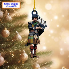 Boyd Ancient Tartan Bagpipe Ornament with Custom Name