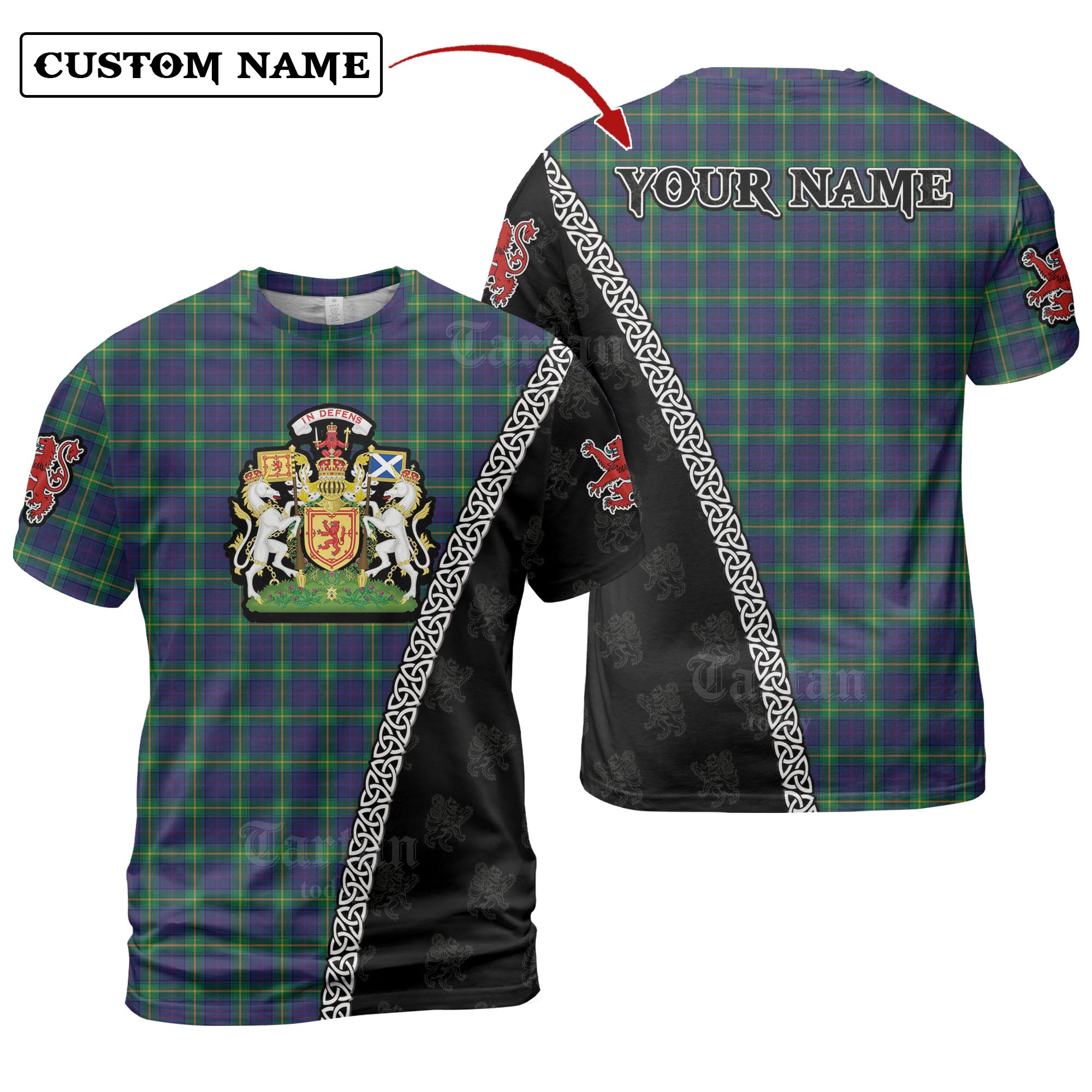 Boyle Tartan Shirt with Scotland Coat of Arms & Custom Name UD71