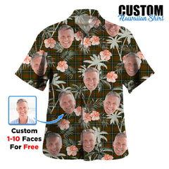 Clan Brisbane Tartan Custom Face Hawaiian Shirt – Unisex Gift for Family Members, Summer Party NN36 Brisbane Tartan Tartan Hawaii Shirt