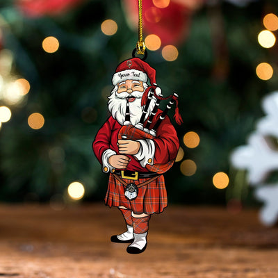 Personalized Clan Burnett of Leys Ancient Clan Crest Tartan Santa Ornament – Custom Acrylic Christmas Decoration NT73