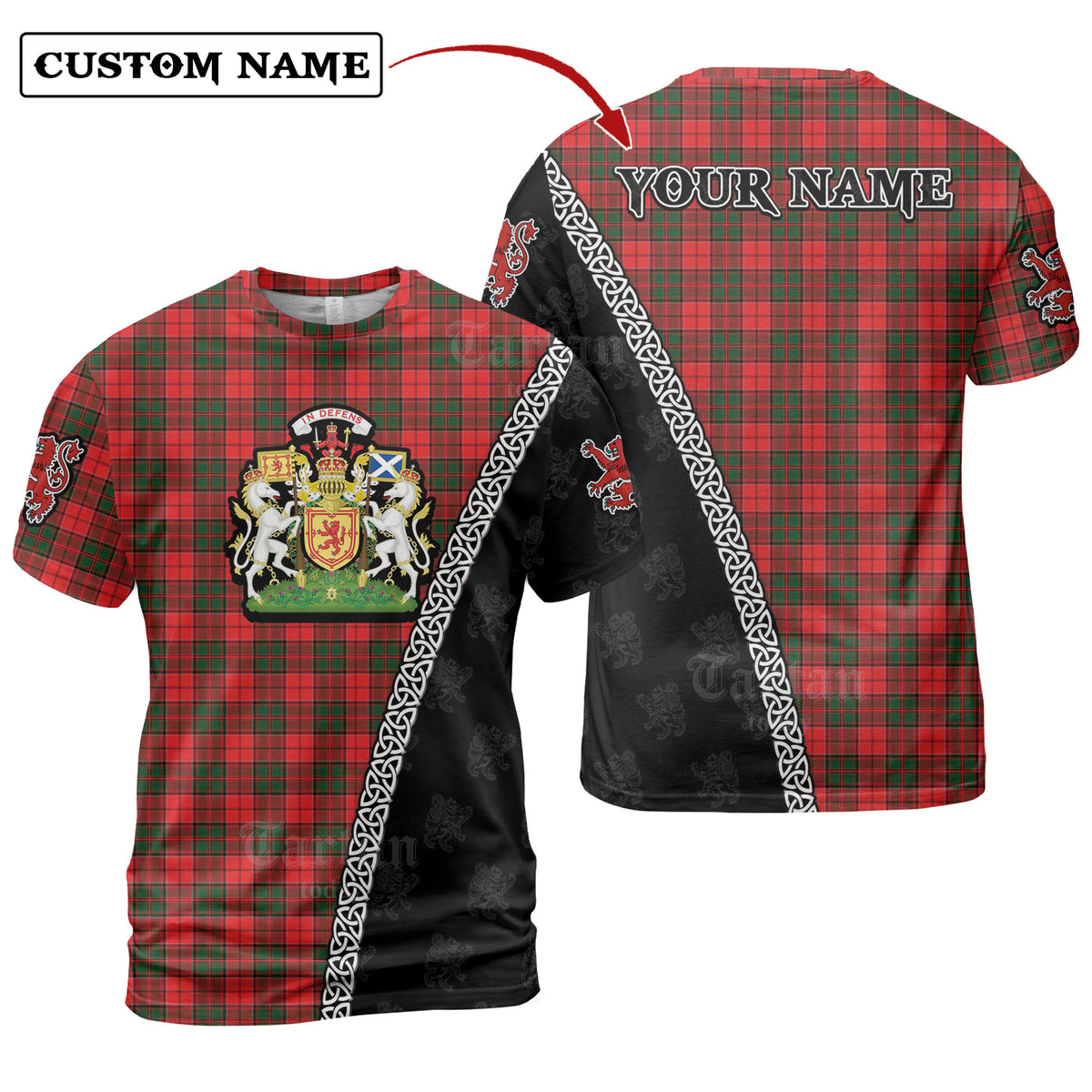 Cairns Tartan Shirt with Scotland Coat of Arms & Custom Name OW46