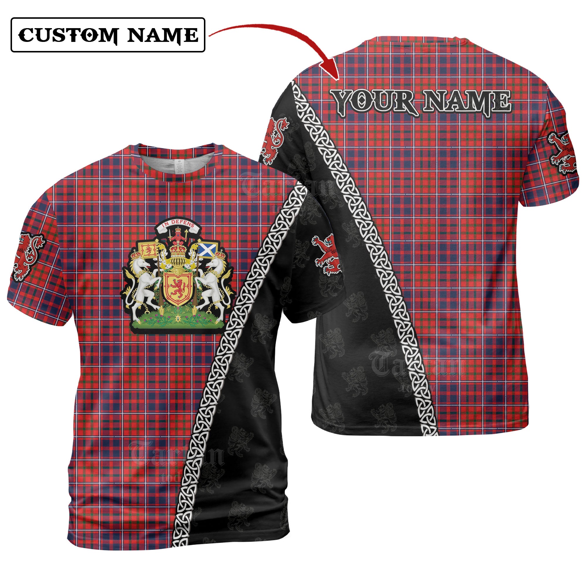 Cameron of Lochiel Modern Tartan Shirt with Scotland Coat of Arms & Custom Name LL10