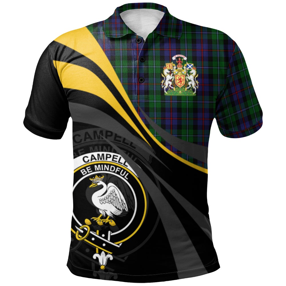 Clan Campbell of Cawdor Tartan Polo Shirt - Royal Coat Of Arms Style KS23 Campbell of Cawdor Tartan Tartan Polo   