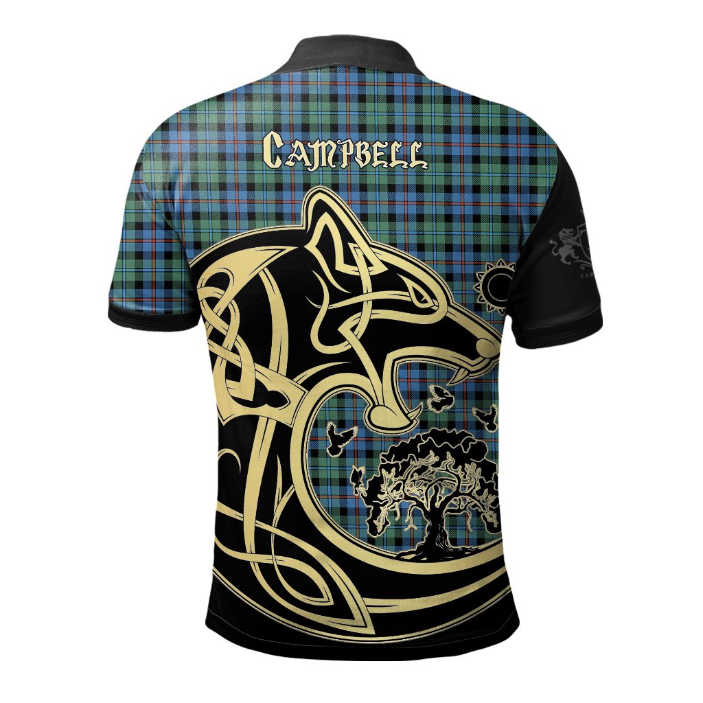 Clan Campbell of Cawdor Ancient Tartan Polo Shirt Viking Wolf DJ98 Campbell of Cawdor Ancient Tartan Tartan Polo   