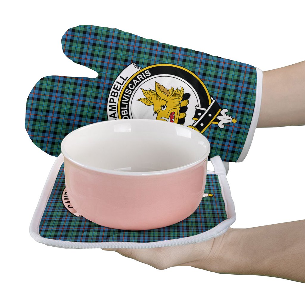Clan Campbell Of Cawdor Ancient Tartan Crest Oven Mitt And Pot Holder (2 Oven Mitts + 1 Pot Holder) UK44 Clan Campbell of Cawdor Tartan Today   