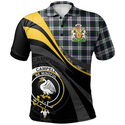 Clan Campbell of Cawdor Dress Tartan Polo Shirt - Royal Coat Of Arms Style