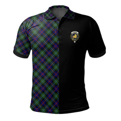 Clan Campbell of Cawdor Modern Tartan Polo Shirt Half of Me - Cross Style AC15 Campbell of Cawdor Modern Tartan Tartan Polo   