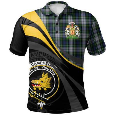 Clan Campbell of Lochnell Dress Tartan Polo Shirt - Royal Coat Of Arms Style